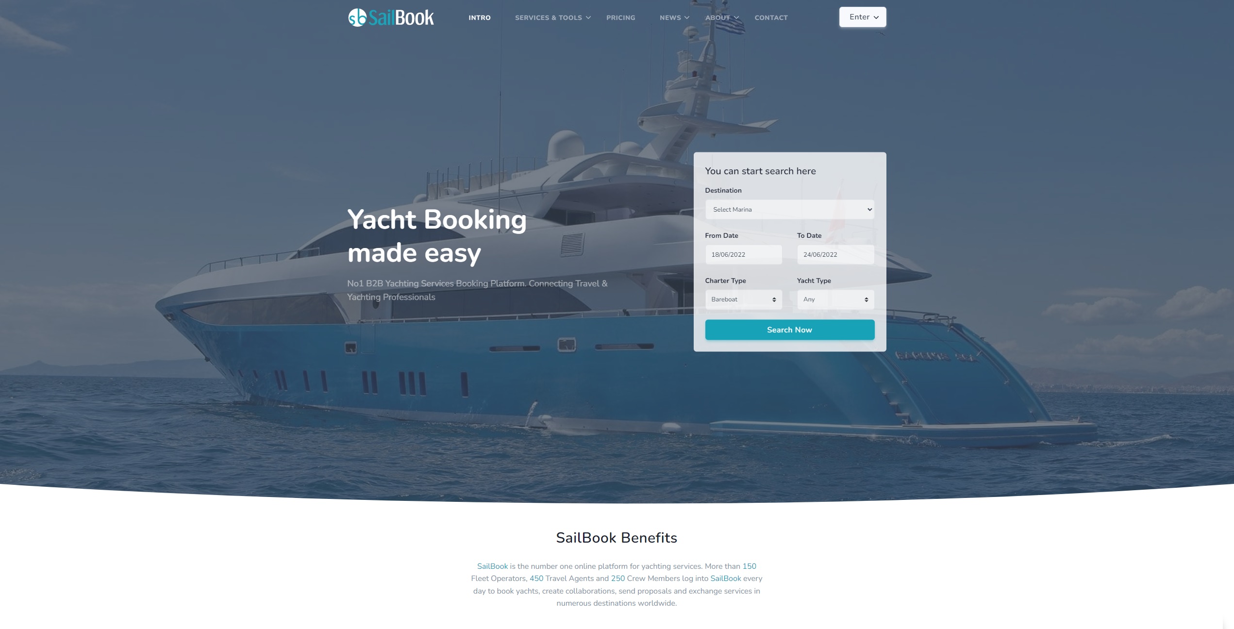 SailBook - Global Yachts Management & Real-time Booking Platform.